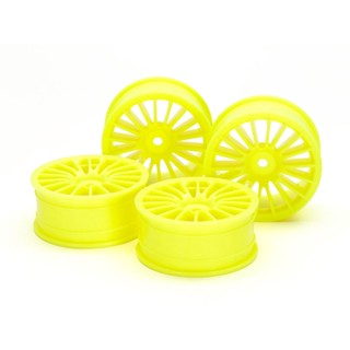 [ชุดแต่งรถบังคับ] TAMIYA 54852 OP.1852 Medium-Narrow 18-Spoke Wheels (24mm Width, Offset 0) (Fluorescent Yellow) 4pcs...