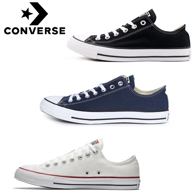 Converse chuck taylor low top black white blue  คอนเวิร์ส รองเท้าผ้าใบทรงต่ำ สีดำ สีขาว สีน้ำเงิน UNISEX M9166 M9165C