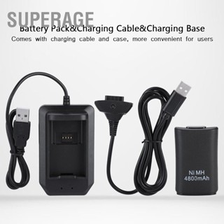 Superage ชุดแบตเตอรี่ 4800mah แบบเปลี่ยน สําหรับ Xbox 360