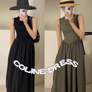 พร้อมส่ง ! coline minimal dress C3647 เดรสยาวมินิมอล เดรสยาวมินิอลแขนกุด เดรสทำงาน เดรสเที่ยวทะเล เดรสผู้หญิง