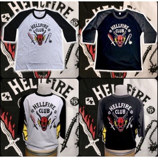 hellfire club เสื้อยืด cotton💯 แขนสามส่วน