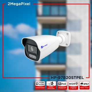 Hi-view กล้องวงจรปิด ระบบ IP Camera รุ่น HP-97B20STPEL ความคมชัด 2 MP ป้องกันฝุ่นและน้ำ