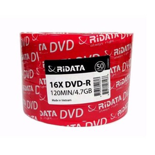 Ridata หรือ HP (มี2รุ่น) DVD-R 16X 120min 4.7 GB (50แผ่น/แพ็ค)