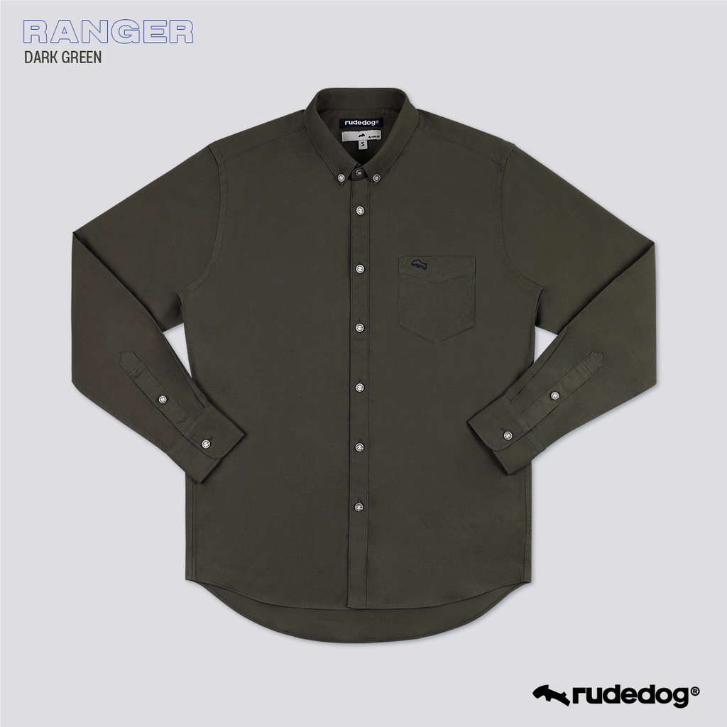 Rudedog เสื้อเชิ้ต แบบมีกระเป๋า สีเขียวเข้ม รุ่น Ranger