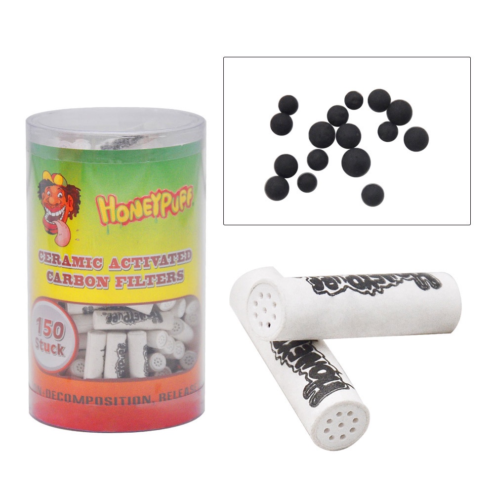 Honeypuff ยี่ห้อ 6 มม. ถ่านกัมมันต์ผู้ถือบุหรี่กรองท่ออุปกรณ์เสริม Fine Hand Roll/Pipe Filter Element