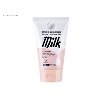 Facial Foam Amino Acid Milk Bright&amp;Smooth โฟมล้างหน้าอะมิโนจากข้าวสาลี