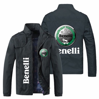 Benelli Logo JacketTNT150i Tornado302 TNT600 BN302S TRK502 TORNADO252 Leoncino 500Sport 800Trail BJ250 752S BJ750GS 502C 1200GT BJ250T Motorcycle Jacket Oversized Loose Thin Stand Collar Windbreaker