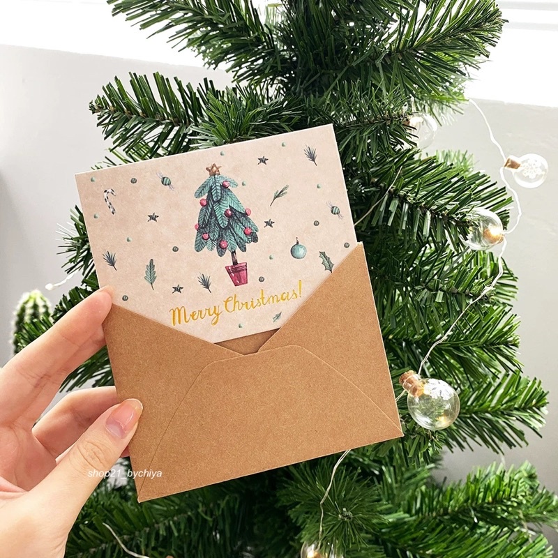•พร้อมส่ง• การ์ดอวยพร การ์ดคริสต์มาส การ์ด Christmas card [CSM-A]