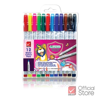 สีเมจิก ปากกาสี ปากกาเมจิก 12 สี Master Art  ปากกาเมจิก ชนิดหัวแหลม (จำนวน 1 ชุด) ปากกาสีสด ปากกาตกแต่ง