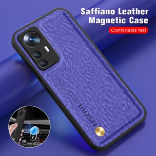 For Xiaomi 12T Case Cross Texture Leather Cover Xiaomy Mi 12 T Pro T12 12TPro Mi12T 5G Camera Protect Car Magnetic Holder Coque