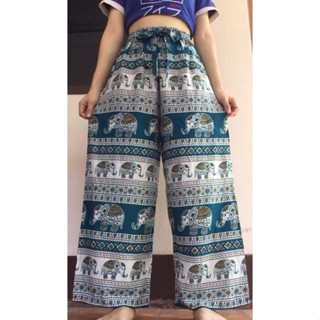 กางเกงขายาวผู้หญิงแฟชั่น กางเกงลายช้าง กางเกงขากว้าง กางเกงสาวอวบ Elephant Pants/Harem pants