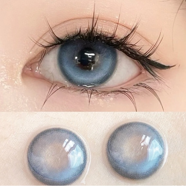 【graded Lens】UYAAI x FRESHLADY คอนแทคเลนส์ สีฟ้า k4 2 ชิ้น สําหรับปีเดียว 0.00