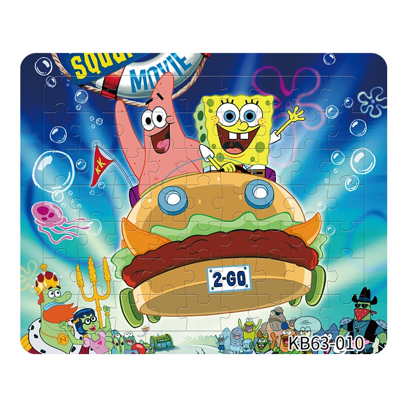 ของเล่นตัวต่อกระดาษ ลายการ์ตูน Spongebob SquarePants Waiting Anime Kb63 ชิ้น เสริมการเรียนรู้เด็ก