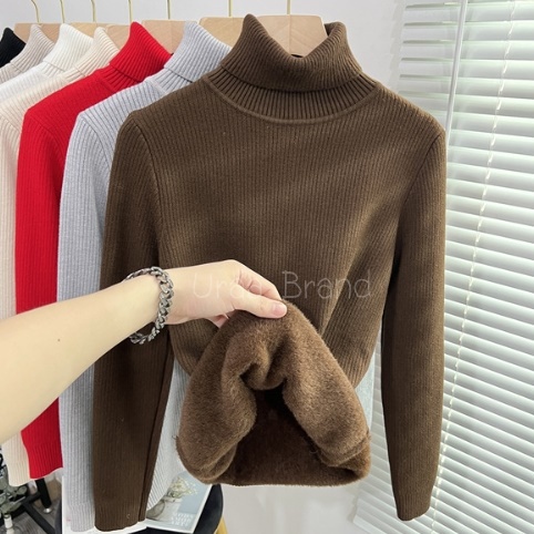 อก 38-44 / 7 สี เสื้อแขนยาวบุขน เสื้อคอเต่าบุขน กันหนาวติดลบ สเวตอร์ไหมพรม รุ่น TurtleNeck BT - รูปที่ 6