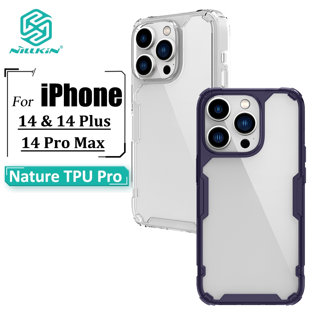 Nillkin เคสใส สําหรับ iPhone 14 Pro Max 14 Plus 14 Pro Nature Pro เคสโทรศัพท์ บางพิเศษ หรูหรา นุ่ม TPU ถุงลมนิรภัย กันกระแทก ฝาหลัง