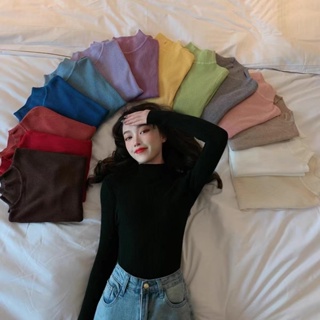 Janylucy 🐰 🧥เสื้อไหมพรมแขนยาว เสื้อคอเต่า มี 15 สี ให้เลือก ฟรีไซส์🧥