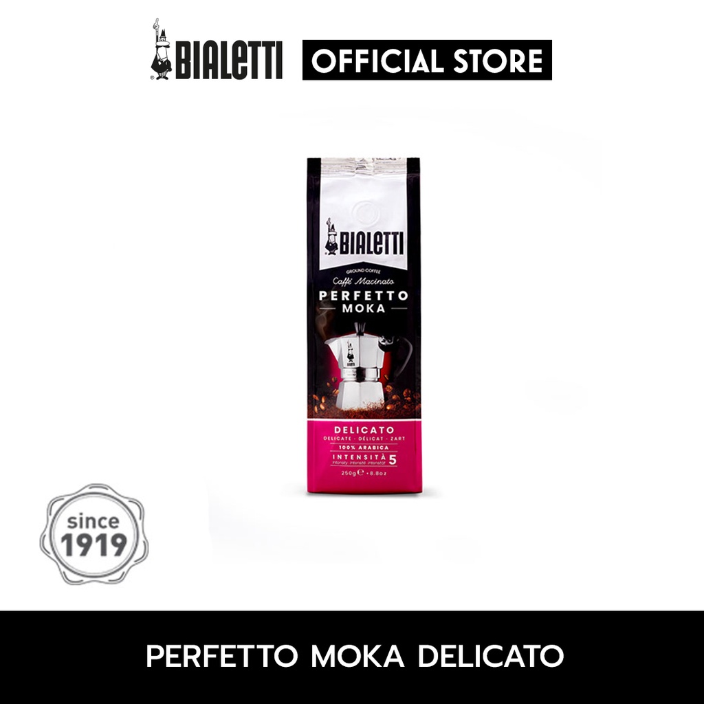 Bialetti เบียเลตติ เพอร์เฟ็ตโต โมคา เดลิกาโต้ (กาแฟคั่วบดแท้ 100% เดลิคาโต) 250g/F-BL-DCT250 Exp.11/26