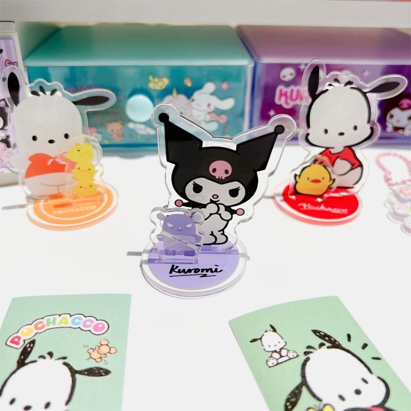 พร้อมส่ง! คลิปหนีบโฟโต้การ์ด อะคริลิค ขนาดเล็ก หนีบกระดาษ ลาย Sanrio Kuromi Pochacco น่ารัก