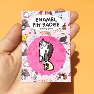 เข็มกลัด แมว มีม พิน enamel pin Original knife Cat Meme แบรนด์ Chonky Goods by PHS