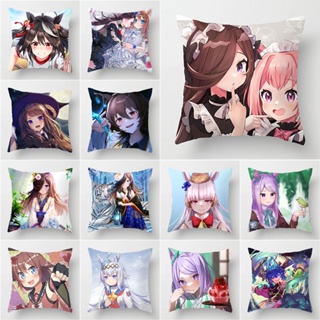 ปลอกหมอน ผ้าโพลีเอสเตอร์ ลายอนิเมะ Uma Musume Pretty Derby ขนาด 45x45 ซม. สไตล์ญี่ปุ่น สําหรับตกแต่งบ้าน รถยนต์