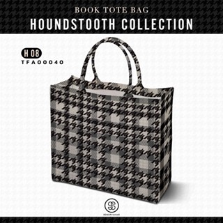 กระเป๋า Book Tote Bag HOUNDSTOOTH COLLECTION รหัส TFA00040 #SOdAbag #SOdAPrintinG