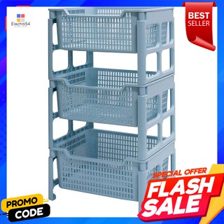 เบสิโค ชั้นวางของพลาสติก 3 ชั้น รุ่น 1030L-3 สีฟ้าอ่อนBesico Plastic Shelves 3 Tiers Model 1030L-3 Light Blue