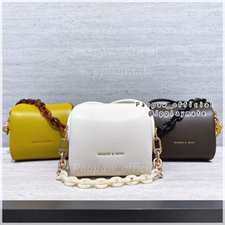 Charles&amp;keith กระเป๋าสะพายข้าง รุ่น Ridley Chain-Link Boxy Bag  CK2-80271031 แท้จากชอป 100%