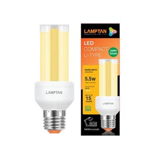 หลอด LED COMPACT U-Type 5.5W WARM WHITE E27 LAMPTAN