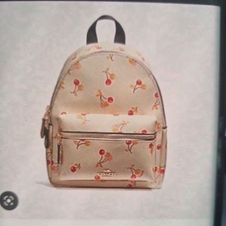 Coach F31374 mini charlie backpack with cherry print