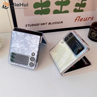 Jiehui เคสโทรศัพท์มือถือ PC แข็ง แบบใส ปิดด้านหลัง แฟชั่น สําหรับ Samsung Z Flip4 Z Flip3