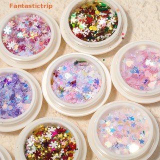 Fantastictrip เล็บปลอม กลิตเตอร์ โลหะ สีทอง ลายคริสต์มาส สําหรับตกแต่งเล็บ