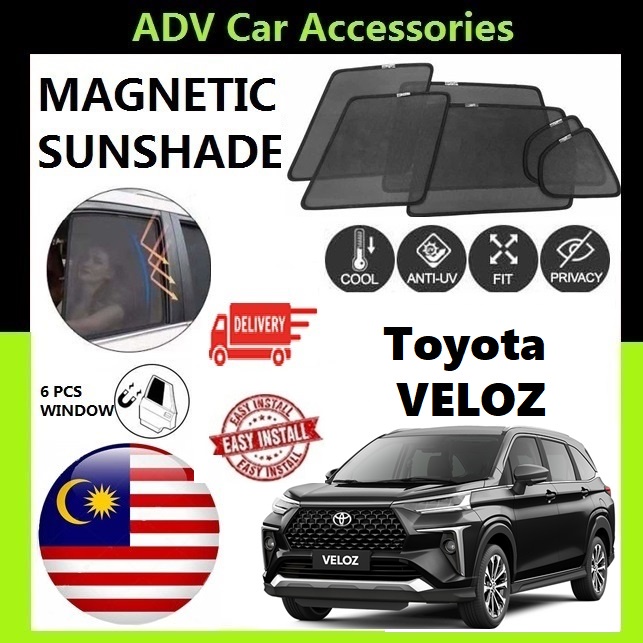 ม่านบังแดดแม่เหล็ก Toyota VELOZ ADV [6 ชิ้น]