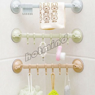 HotMind ที่แขวนของ ที่แขวนติดผนัง ถ้วยดูดยึดผนัง ไม่ต้องเจาะรู Coner Towel Hanger with 6 clips