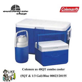 ชุดกระติก Colemen us 48QT combo cooler (5QT &amp; 1/3 Gal)/Blue 00023/20155