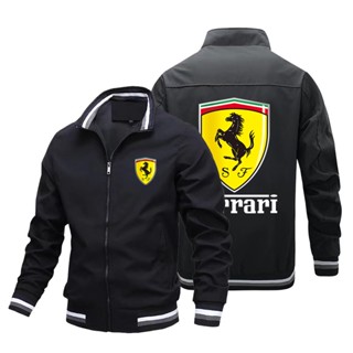 F1 Scuderia Ferrari Sportswear Baseball Jersey Charles Leclerc Racing Suit Sebastian Vettel Custom Workwear Aviator Jacket