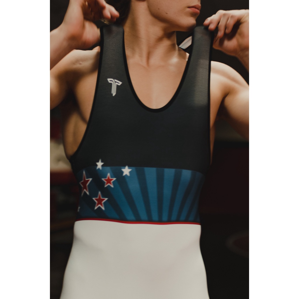 Usa บล็อกมวยปล้ํา เสื้อกล้าม บอดี้สูท ชุดรัดรูป ชุดชั้นใน ยิม แขนกุด ไตรกีฬา PowerLifting เสื้อผ้าว่ายน้ํา วิ่ง สกินสูท