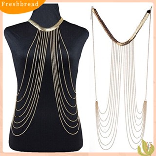 【Fresh】❀Womens Stylish Luxury Bikini Beach Golden Tassel Layered Body Chain Jewelry