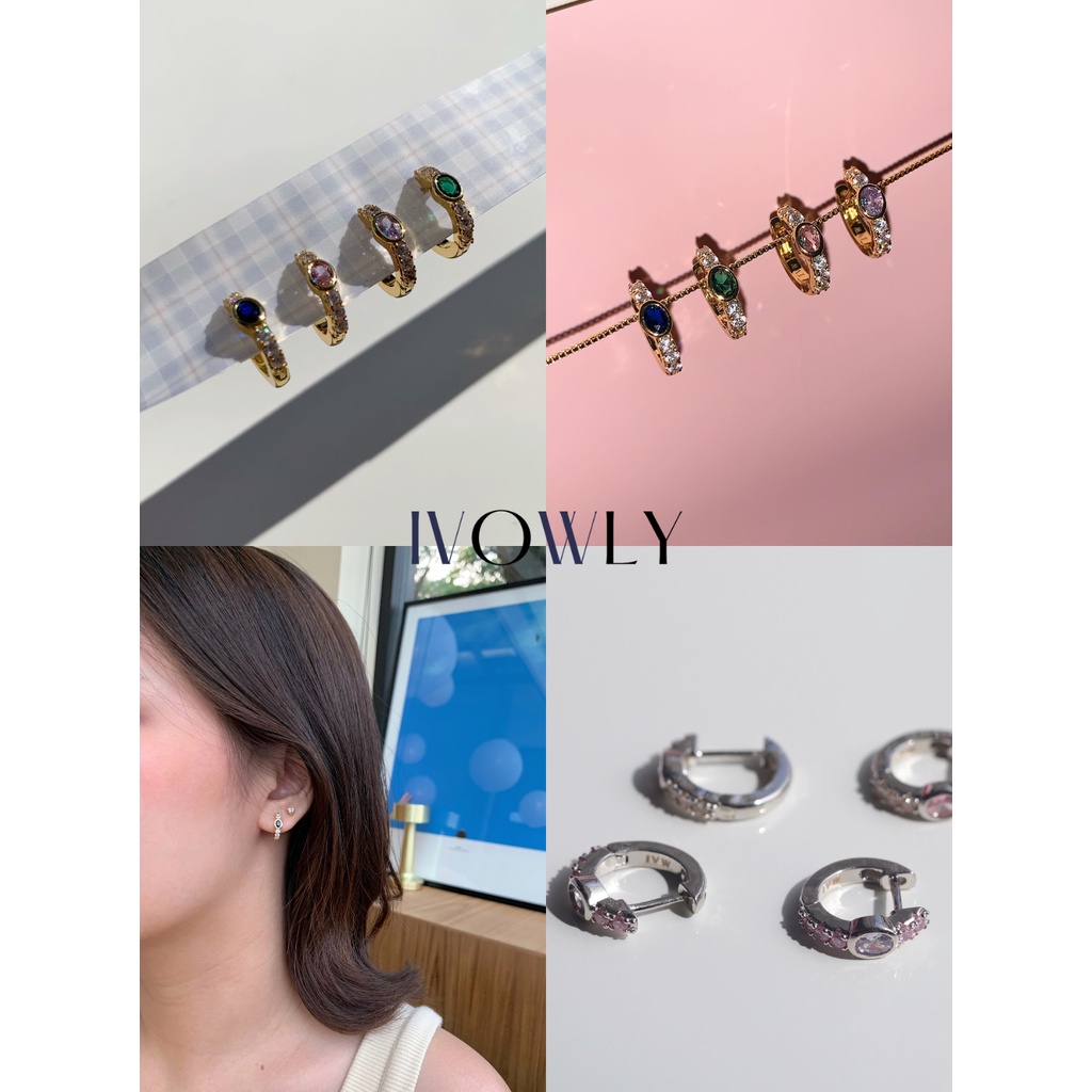 ต่างหู ivowly-Milli hoop ต่างหูห่วงพลอย