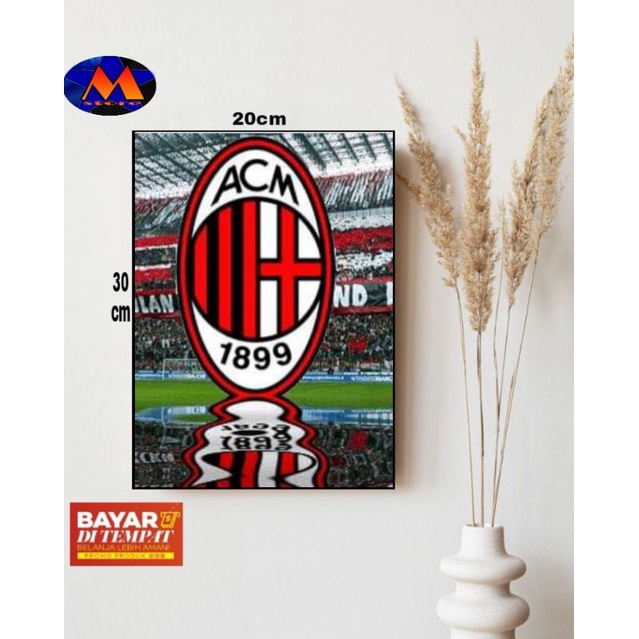 AC MILAN THEME WALL DECORTATION/AC MILAN โปสเตอร์ไม้/AC MILAN จอแสดงผลติดผนัง
