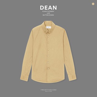 TWENTYSECOND เสื้อเชิ้ตแขนยาว ปกตัด ผ้าคอตต้อน รุ่น Dean Cut collar shirt - สีกากี / Khaki