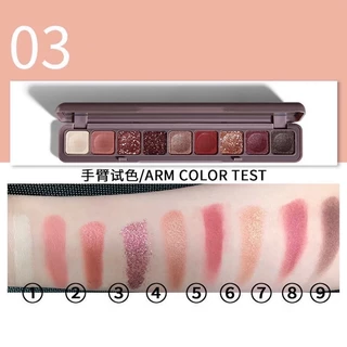 S-06✨LAMEILA พาเลทอายแชโดว์ 9 สีในหนึ่งตลับ อายแชโดว์กลิตเตอร์ เนื้อดินน้ำมัน สีสวย ติดทนนาน กันน้ำ มีสีทั้งหมด 9 ช่อง