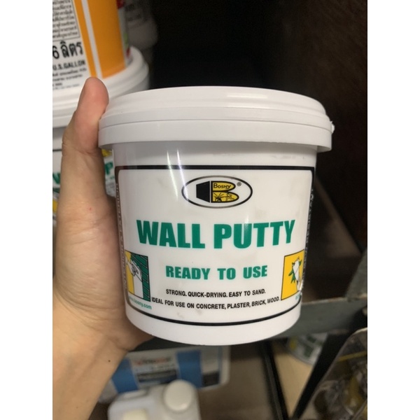 Bosny Wall Putty บอสนี่ วอลล์ พุตตี้ โป้ว อุด ซ่อมกำแพง รอยแตกร้าว ฉาบผนัง รอยร้าว รูพรุน คอนกรีต ปูน กระเบื้อง 0.5 kg.