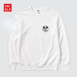 เสื้อกันหนาวลําลอง ผ้าฝ้าย พิมพ์ลาย Disneys Uniqllo ทรงหลวม สวมใส่สบาย