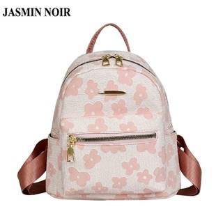 Jasmin NOIR กระเป๋าเป้สะพายหลัง กระเป๋าเดินทาง ผ้าแคนวาส ลายดอกไม้ สําหรับผู้หญิง