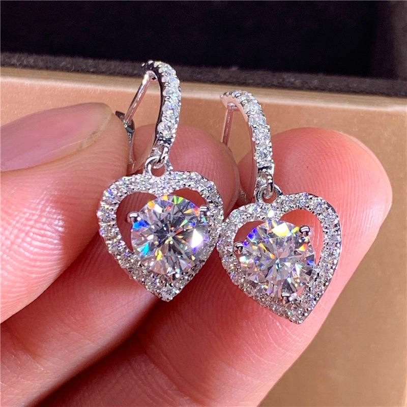 Yx 925 เงินZircon Starต่างหูคริสตัลหูสตั๊ดผู้หญิงDrop Dangleของขวัญเครื่องประดับ