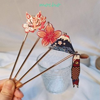Mocho ที่คาดผมจีน ดอกไม้ตลก เชอร์รี่ จี้ สําหรับผู้หญิง ผม ตะเกียบ