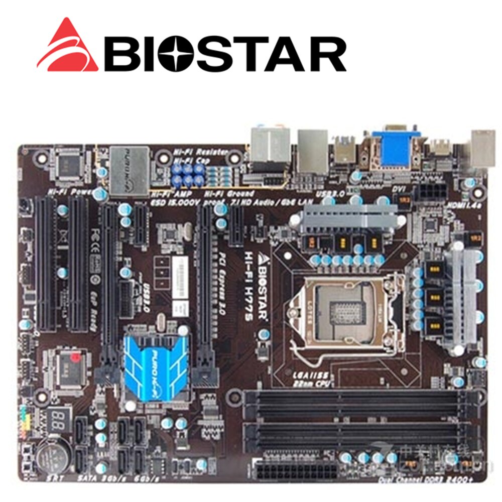 【Delivery within 48 hours】Biostar Hi-Fi H77S original motherboard for intel LGA 1155 DDR3 32GB USB2.0 USB3.0 H77 Desktop motherboard SXWK #5