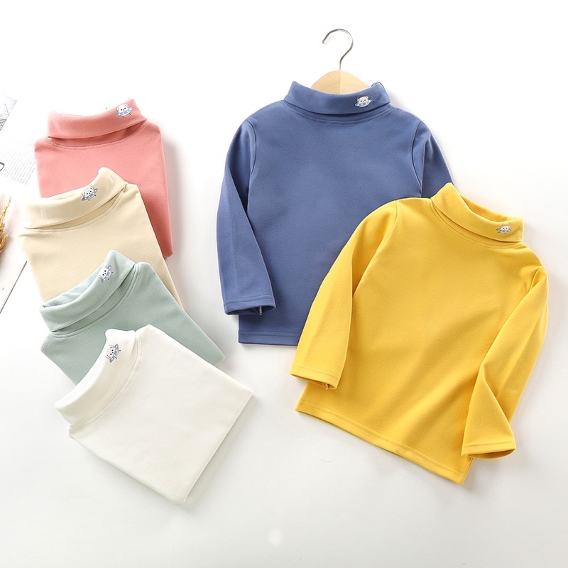พร้อมส่ง เสื้อแขนยาวเด็กผ้าสำลีสีสดใส size 90-150