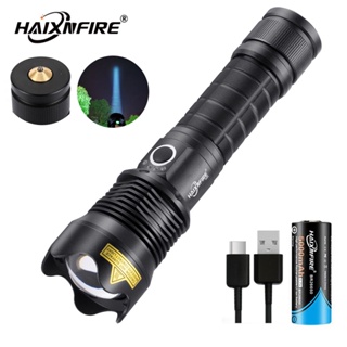 Haixnfire H005 ไฟฉาย LED ซูมได้ 5 โหมด ชาร์จ USB 1200 เมตร สําหรับตั้งแคมป์กลางแจ้ง