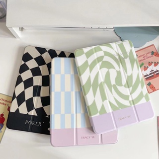💥24ชั่วโมง💥 เคสไอแพด Gen12 กระดานหมากรุก Air8 Gen8 Air7 Case iPad ใส่ปากกาได pro11 2024 Air6 Gen11